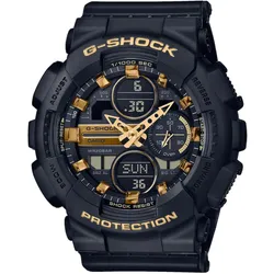 Chronograph CASIO G-SHOCK, schwarz (schwarz, goldfarben), Armbanduhren, Damen, Quarzuhr, Armbanduhr, Damen, Herren,Digitaluhr, bis 20 bar wasserdicht