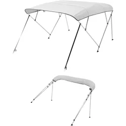 VEVOR Bimini Top Bootsverdeck Bootdach Sonnenverdeck Hellgrau 4 Bögen 170-183cm