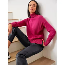 Strickpullover HEINE "Pullover", Damen, Gr. 38, pink, 100% Polyacryl, unifarben, Langarm, Pullover