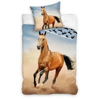Bettwäsche Pony Pferd Bettwäsche - weiche Baumwolle 135x200 cm Kissen und Decke, Tinisu, Baumwolle bunt
