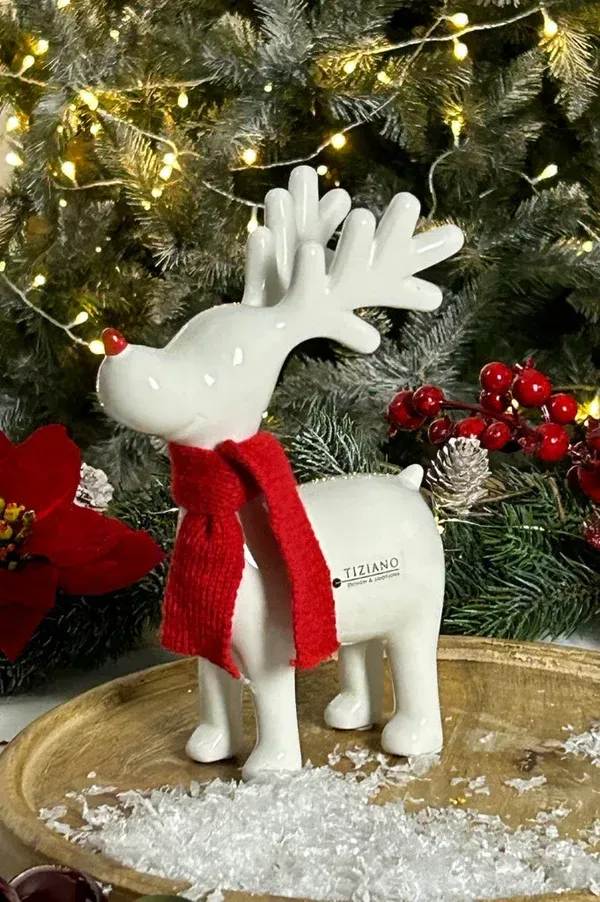 Rentier Rudolph 16cm cremeweiß