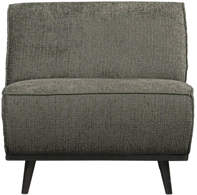 Modulsofa Einzel-Modul aus Struktursamt, modern gepolstert, graugrün Frost, Komfort für 1 Person