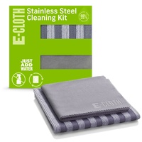 e-cloth Edelstahl-Reinigungsset, Mikrofaser, Silber & Grau, 2 Tuchset, 1 Packung
