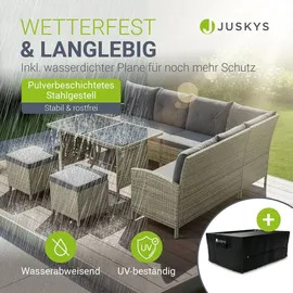 Juskys Manacor Polyrattan Lounge-Set grau meliert inkl. Abdeckung