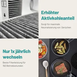 filterbase D&D Living Aktivkohlefilter passend für Bora Pure, Filter PUAKF für URU | PUXU Kochfeld, schwarz - Schwarz