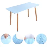 Morbuy Rechteckige Einfarbig Elastische Tischdecke, Rechteckig Tischdecke mit Gummizug Spanntischdecke Gartentischdecke für Outdoor Picknick Camping Partys (Blau,8FT(244 * 76cm))