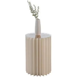 Trend-Center Beistelltisch H 60 cm DREL, Ø 40 cm - Creme Papier - Glas