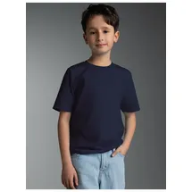 TRIGEMA T-Shirt "TRIGEMA T-Shirt aus 100% Baumwolle", Jungen, Gr. 92, blau (navy), Single Jersey, 100% Baumwolle, Basic, lang, Rundhals, Shirts T-Shirt