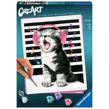 Ravensburger 23545 - CreArt, Malen nach Zahlen, Singing Cat, 24x30cm, Malset
