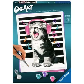 Ravensburger 23545 - CreArt, Malen nach Zahlen, Singing Cat, 24x30cm, Malset