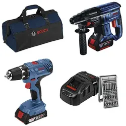 BOSCH HOME & GARDEN Bohrschrauber »Combi-Set GSR18V-21 + GBH18V-21« - blau