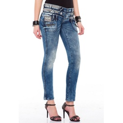 Cipo & Baxx Slim-fit-Jeans mit Dreifach-Bund blau 31