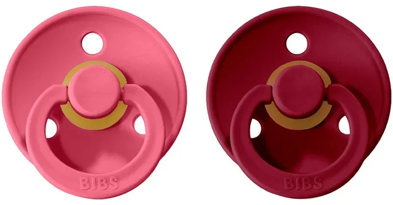 BIBS Colour Natural Rubber Size 2: 6+ months Schnuller Coral / Ruby 2 St.
