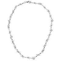URBAN CLASSICS Barbed Wire Necklace silver one size