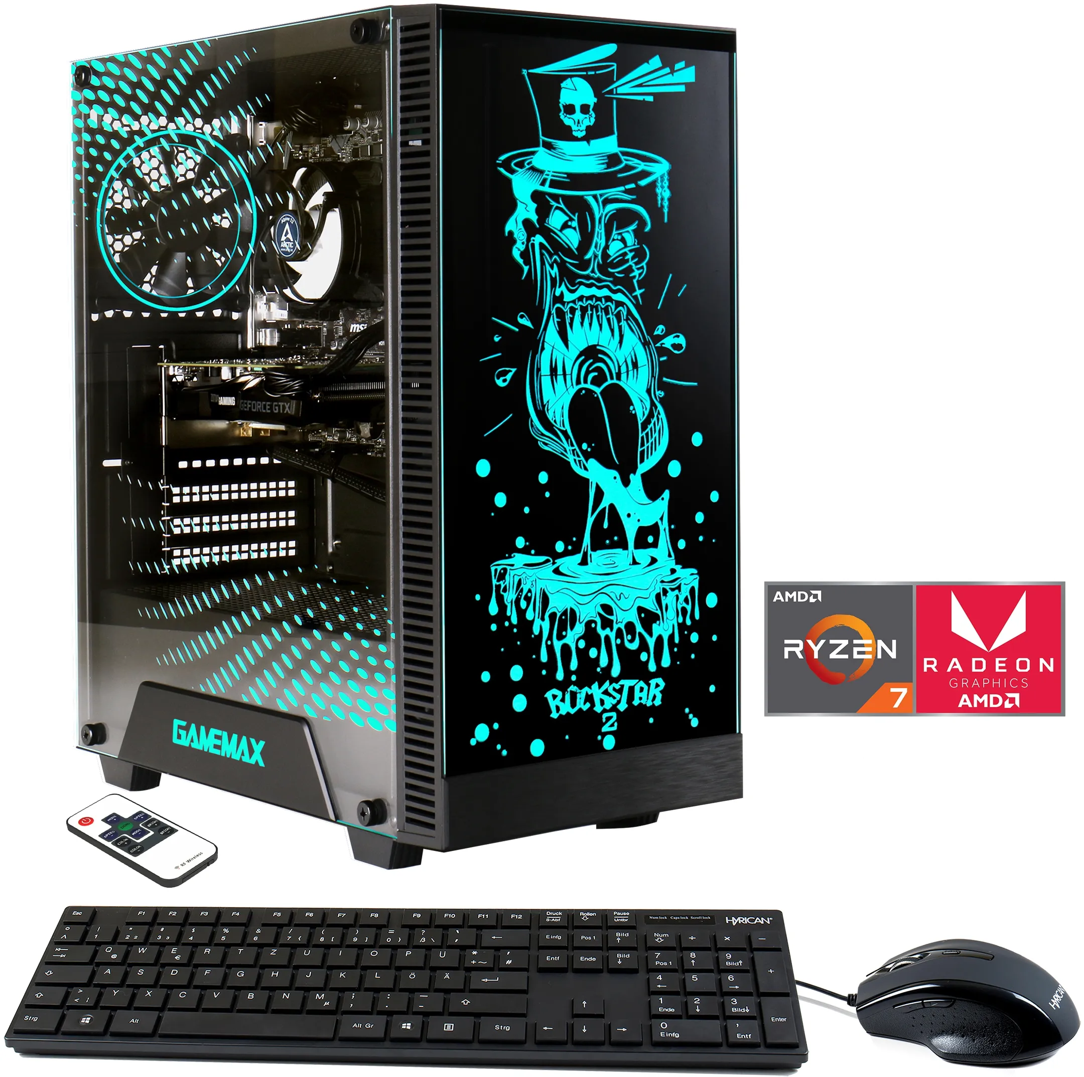 HYRICAN PC "Multimedia-PC Rockstar 6737" Computer Windows 11 Gr. Microsoft Windows 11 Home (64 Bit), 16 GB RAM 2000 GB SSD, schwarz Einzel-PCs