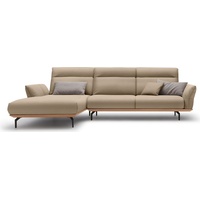 hülsta sofa Ecksofa hs.460, Sockel in Eiche, Winkelfüße in Umbragrau, Breite 318 cm beige