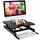 Duronic DM05D18 Workstation bis 42cm höhenverstellbar | Sit-Stand Stehpult mit Handyablage | 55cm x 53cm