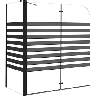 vidaXL Duschabtrennung 120x68x130 cm Hartglas Gestreift