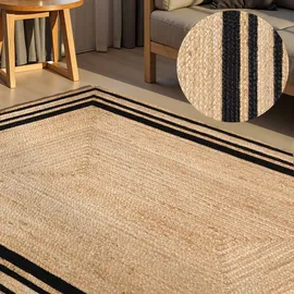 HANSE HOME Looma Juteteppich", natur, gold, schwarz, B:200cm H:7mm L:300cm, Jute Teppiche, Teppich, Handgewebt, Jute Naturteppich, Boho, Wohnzimmer, Schlafzimmer