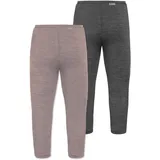 normani Outdoor Sports Normani, Outdoor Sports 2er Pack Baby Merino Unterhose mit Füßen in Anthrazit/Rosa | Gr.: 86 Rosa, Grau, 86