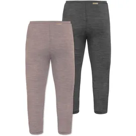normani Outdoor Sports Normani, Outdoor Sports 2er Pack Baby Merino Unterhose mit Füßen in Anthrazit/Rosa | Gr.: 86 Rosa, Grau, 86
