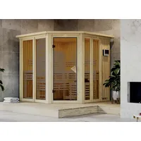 Karibu Sauna Airi Superior mit Eckeinstieg 68 mm Ohne