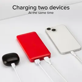 SBS Ttbb10000fastr Powerbank fast charge mit 10000 mAh und 2 USB Red
