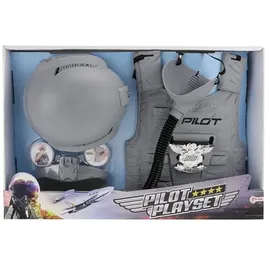 Toi-Toys Kampfpilot Kostüm Kinder grau