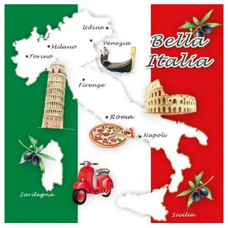 Ambiente Home Ambiente Servietten Lunch / Party 33x33cm Bella Italia