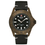Swiss Alpine Military Herren Uhr Analog Quarz Vintage 7051.1587SAM Leder