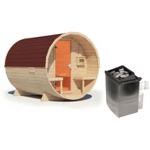 Karibu inkl. 9 kW Ofen + int. Steuerung + Dachkranz