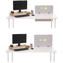 Mendler Akustik-Tischtrennwand HWC-G75, Büro-Sichtschutz Schreibtisch Pinnwand, doppelwandig Stoff/Textil ~ 65x60cm grau