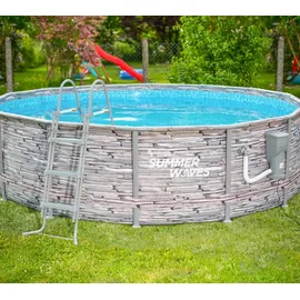 Summer Waves Elite Frame Pool 427 x 107 cm Steinoptik