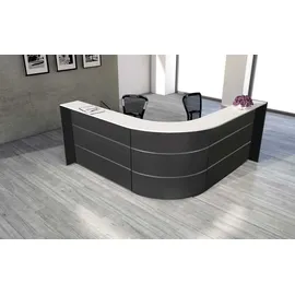 Kerkmann Empfangstheke BARI L-Form, anthrazit, weiß 235,0 x 235,0 x 112,0 cm
