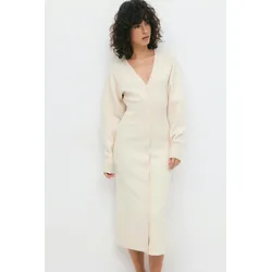 Gina Tricot - knitted button down dress - Strickkleider - Weiß - XS - Dame - Weiß - XS