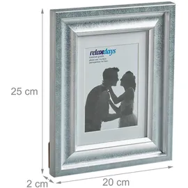 Relaxdays Bilderrahmen Silber 13x18 cm 2er Set