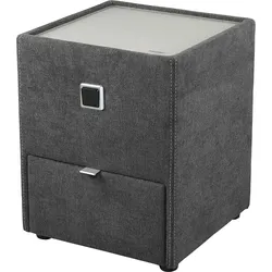 Nachtkonsole JOCKENHÖFER GRUPPE "Lancy", grau (grau 485, 09), B:42,5cm H:53cm T:45cm, Holzwerkstoff, Glas, Sideboards, mit LED-Beleuchtung