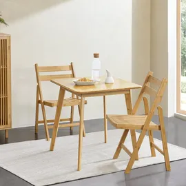 [en.casa] Klappstuhl Gran Bambus braun 2er Set