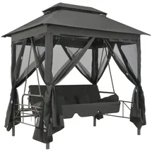vidaXL Gartenschaukel mit Bettfunktion und Dach 220×160×240 cm Stahl