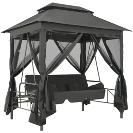 vidaXL Gartenschaukel mit Bettfunktion und Dach 220×160×240 cm Stahl