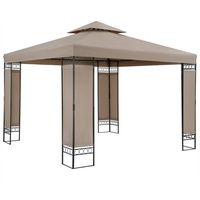 Casaria Pavillon Lorca, 3x3m Farbwahl UV-Schutz 50+ Wasserabweisend Stabil Robust Metall mit beige