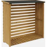sweeek Kaminholzregal Holz 120 x 45 x 120 cm Beige
