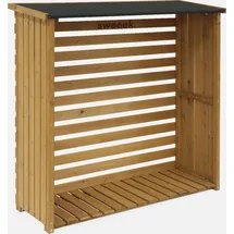 sweeek Kaminholzregal Holz 120 x 45 x 120 cm Beige