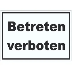 Betreten verboten Aufkleber schwarz-weiß A8 (52x74mm)