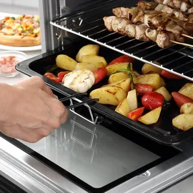 Homcom Minibackofen 32l 1600 W silber inkl. Backblech + Grillrost + Krümelblech
