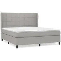 vidaXL Boxspringbett mit Matratze Hellgrau 160x200 cm Stoff