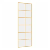 vidaXL Schiebetür Golden 76x205 cm ESG-Klarglas und Aluminium