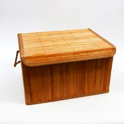 Bambus Kiste Regalkorb Box Schachtel Kästchen braun H 20 x B 22 x L 33 cm