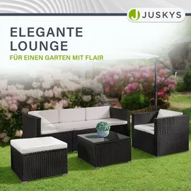 Juskys Punta Cana L Polyrattan Lounge schwarz/creme