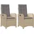 vidaXL Gartensessel 58,4 x 69,4 x 31,8 cm beige 2 St.